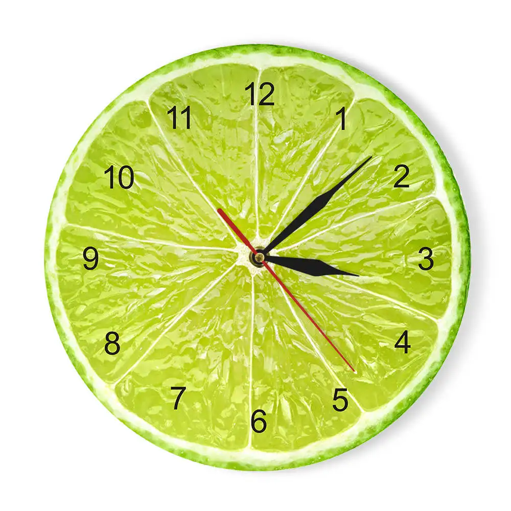 

Range Lemon Fruit Wall Clock Acrylic Fresh Tropical Fruit Wall Clock Modern Design Home Decor Gift reloj de pared moderno