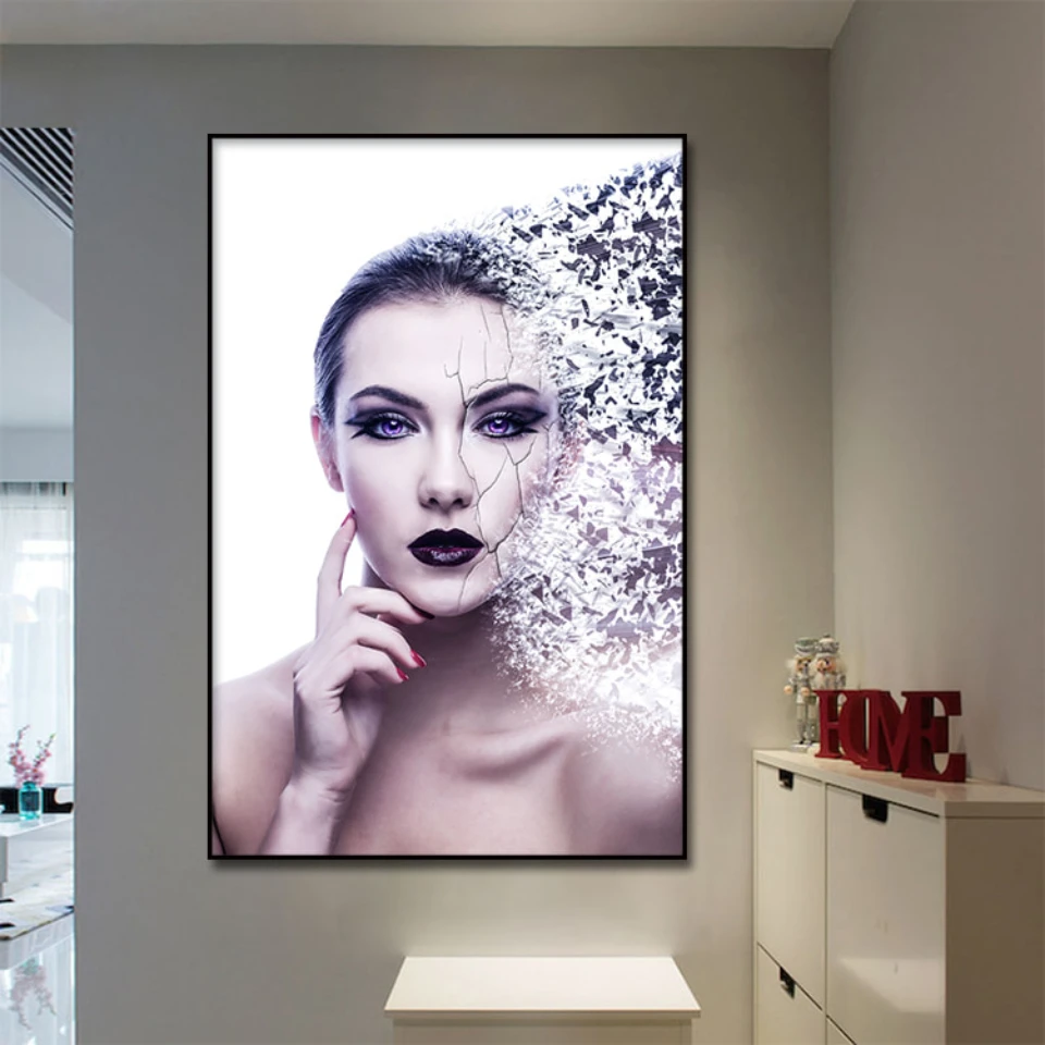 

Abstract fragmentation lady Posters Nordic Style Modern Wall Decor Design for Living Room Bedroom Wall Mural Home Decoration