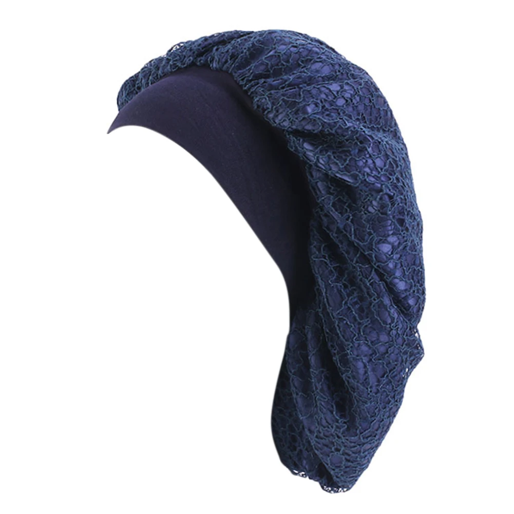 Женская атласная шелковая шляпа большого размера ночной головной убор для сна