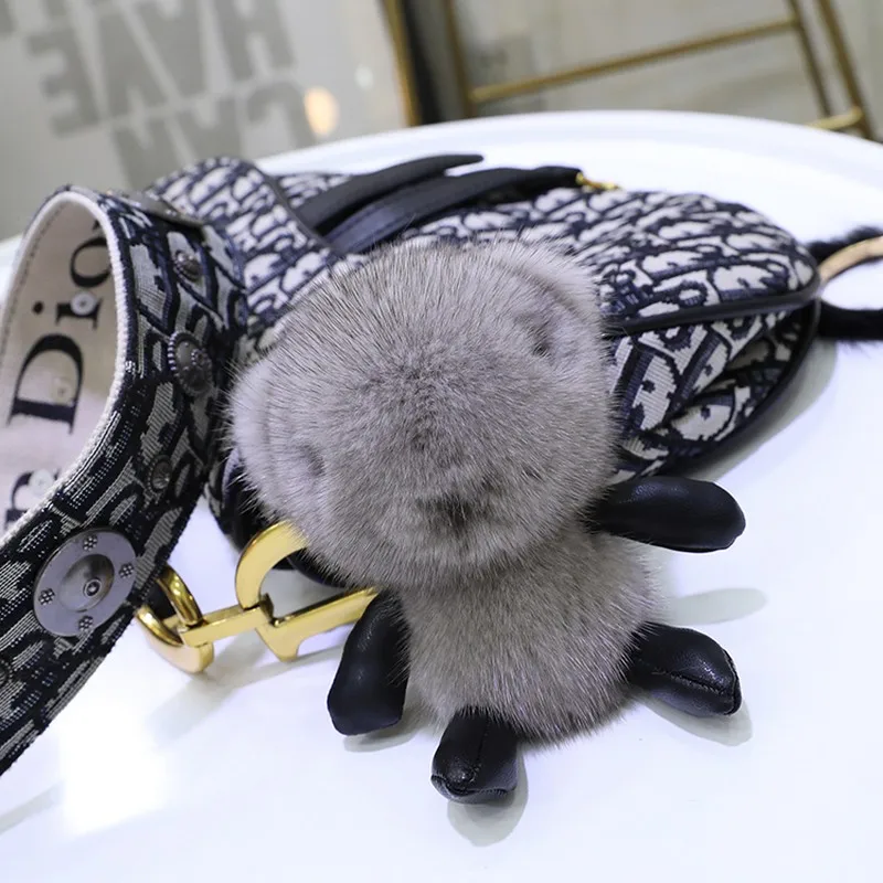 Новинка 2019 брелок из меха норки маленький Медвежонок меховая сумка кулон кожаные