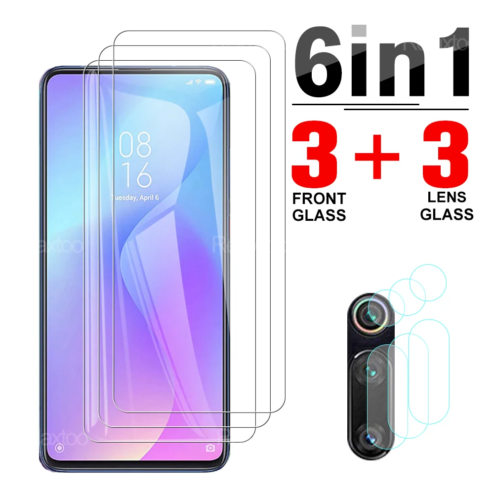 6 в 1 закаленное стекло для Xiaomi Mi 9T 9 8 SE Lite Pro защита экрана мягкое объектива камеры