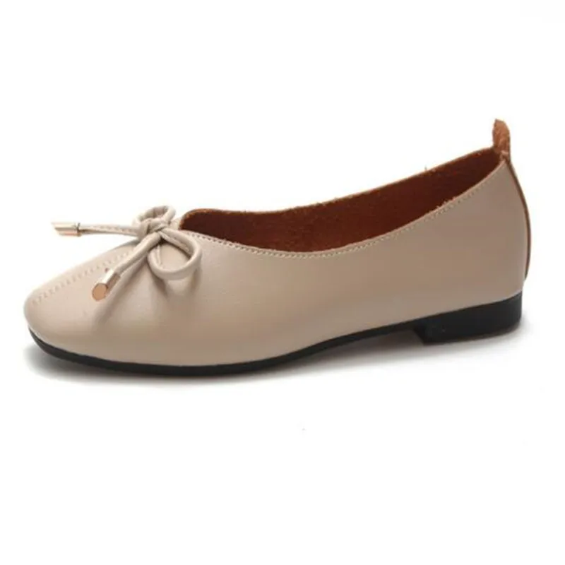 

2019 New Women Ballet Flats Shoes Genuine Leather Slip on ladies Shallow Moccasins Casual Shoes Female Summer Loafer Shoes Women