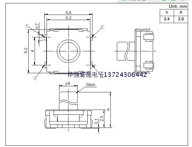 20 шт./лот ALPS водонепроницаемый и пылезащитный кнопочный сенсорный переключатель