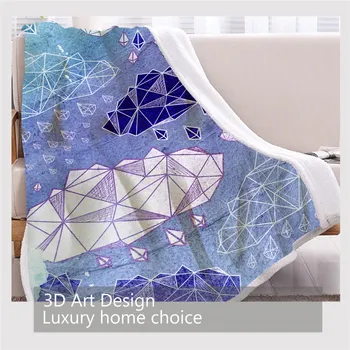 BlessLiving Cloud Bed Blanket Diamond Rain Blankets For Beds Geometric Watercolor Girlish Bedspread Beautiful Mantas De Cama 1pc 3