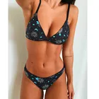 Комплект бикини женский, из 2 предметов, с принтом, с низкой талией, 2021
