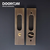 dooroom brass sliding door lock modern american push pull hidden handle interior living room bathroom balcony lockset with keys