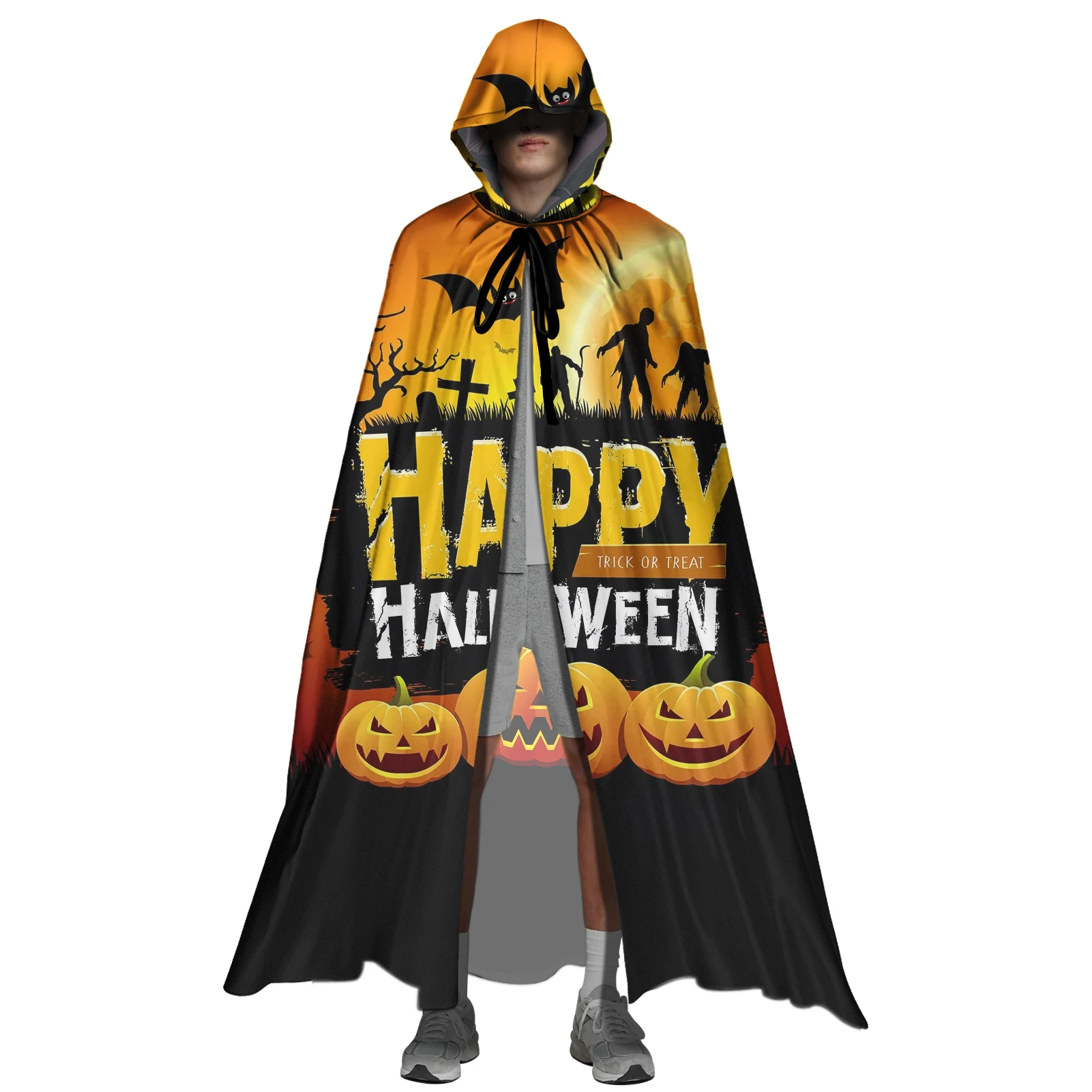 

Женская одежда для Хэллоуина HYCOOL, женские топы, плащ с капюшоном, с принтом призрака/тыквы/зла/демона, легкие женские длинные костюмы унисек...