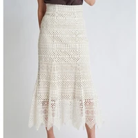 women temperament package 2021 summer new high waist elegant hollow out bandage skirts