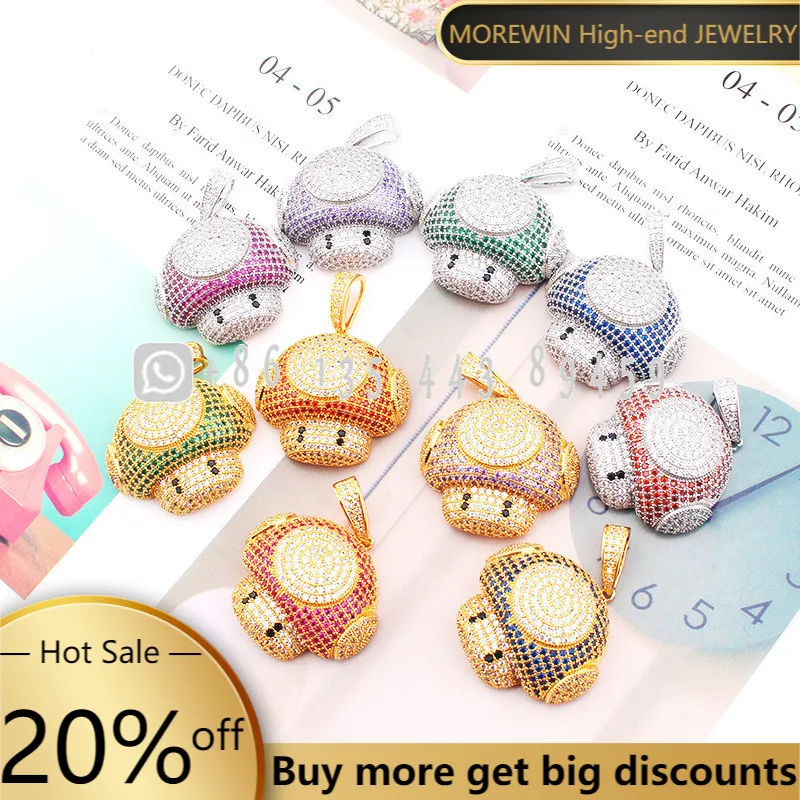 

European And American New Cartoon Character Mushroom Head Classic Pendant Multicolor Cute Men And Women Fashion Pendant Jewelry
