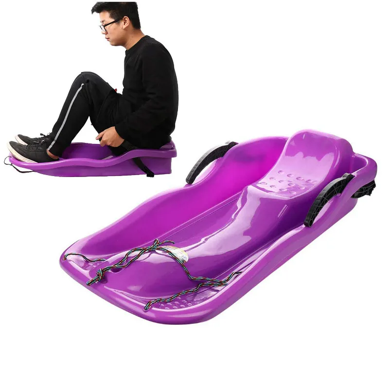 

Outdoor Sports Plastic Skiing Boards Sled Luge Snow Grass Sand Board Ski Pad Snowboard With Rope For Double People