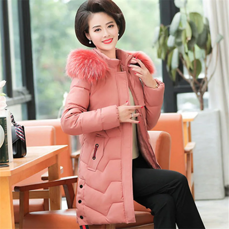 Одежда для среднего возраста новинка теплая хлопковая одежда пальто большого