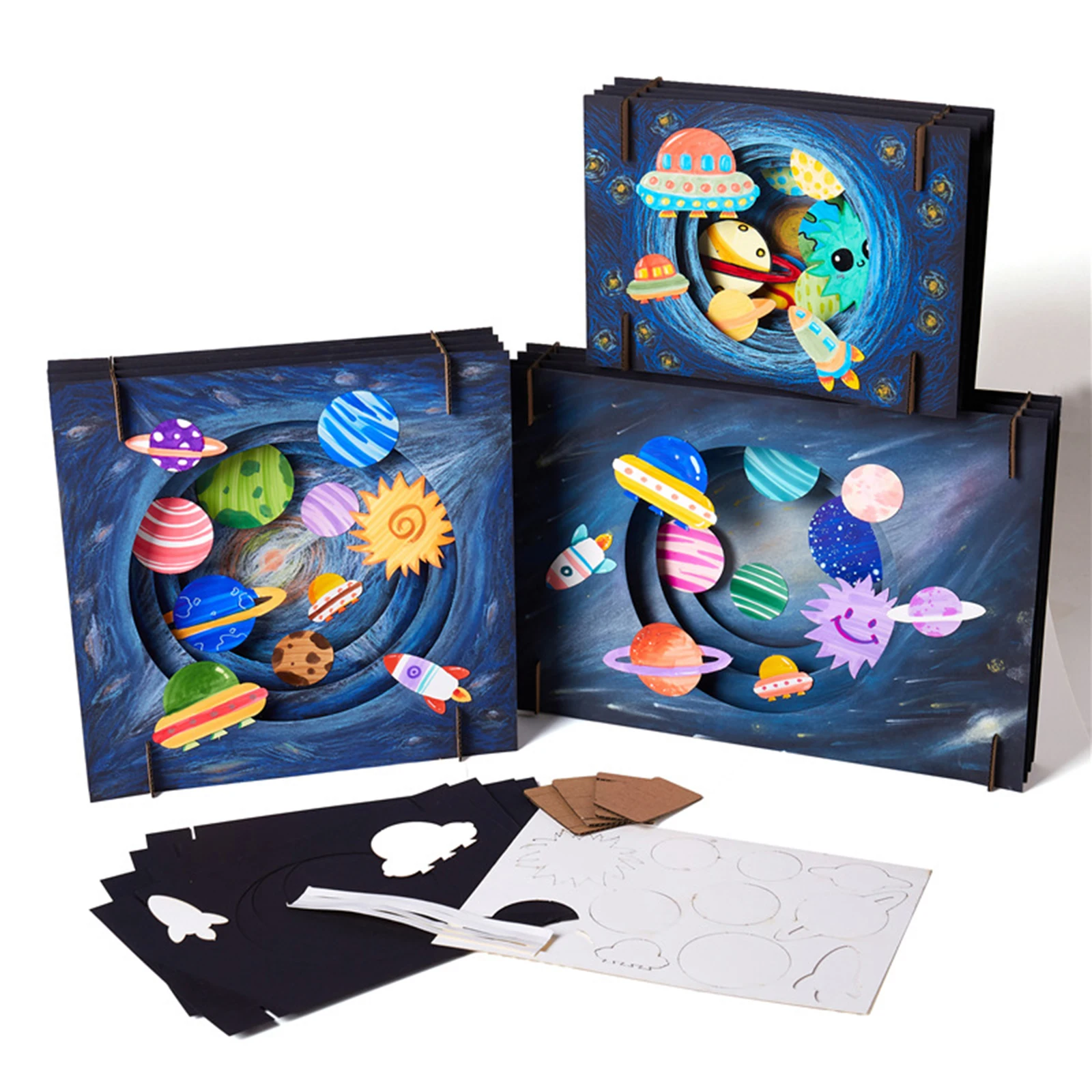 3D Coloring Handmade Craft Kits for Kids Space and Sea Theme Assemble Art Painting Accessories-Interactive Educational Toys | Игрушки и