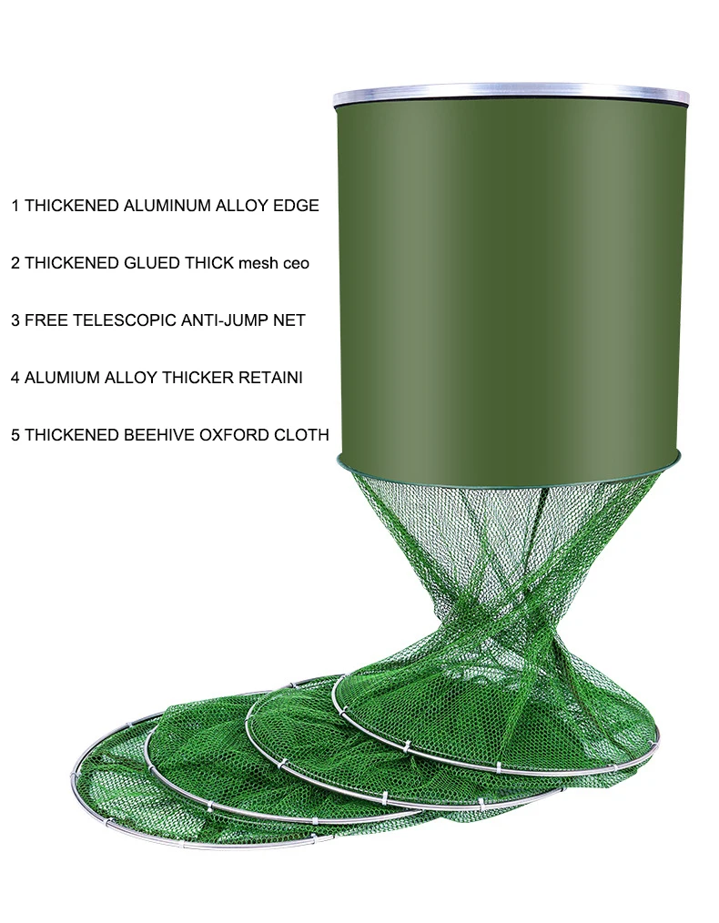 

Fishing Net Bag Quick-drying Glued Fishing Trap Nets Foldable Crayfish Traps Carp Fishing Accessories 1.5m/1.8m/2m/2.5m/3m/4m