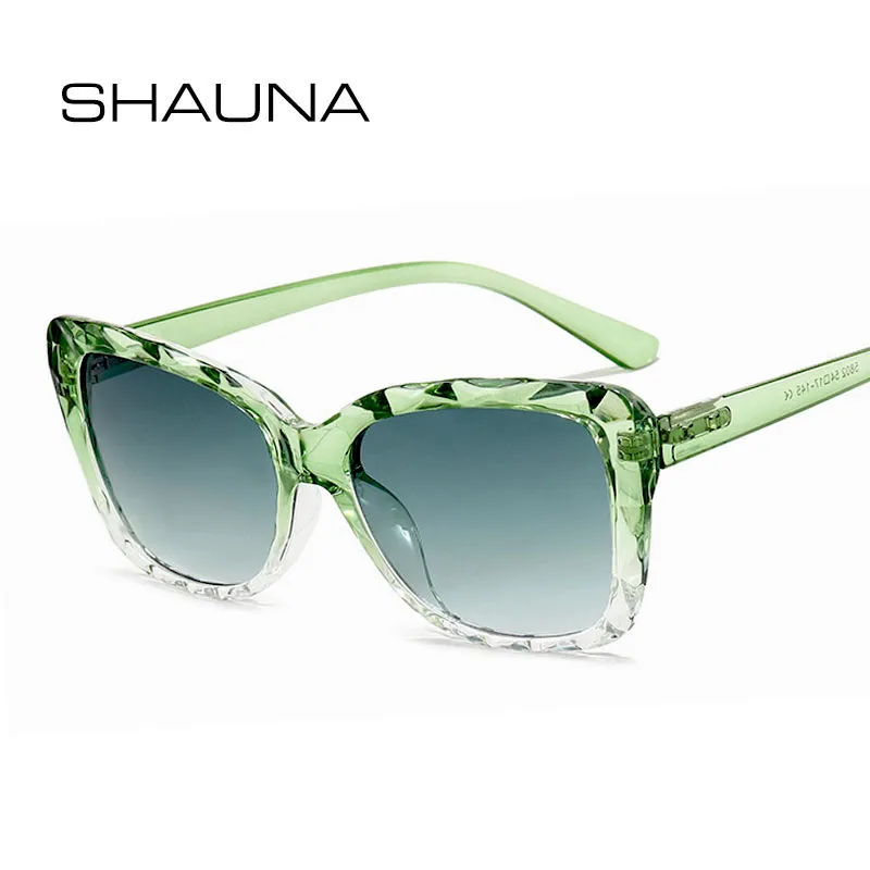 

SHAUNA Spring Hinge Fashion Women Cat Eye Sunglasses Trend Diamond Section Gradient Sun Glasses UV400