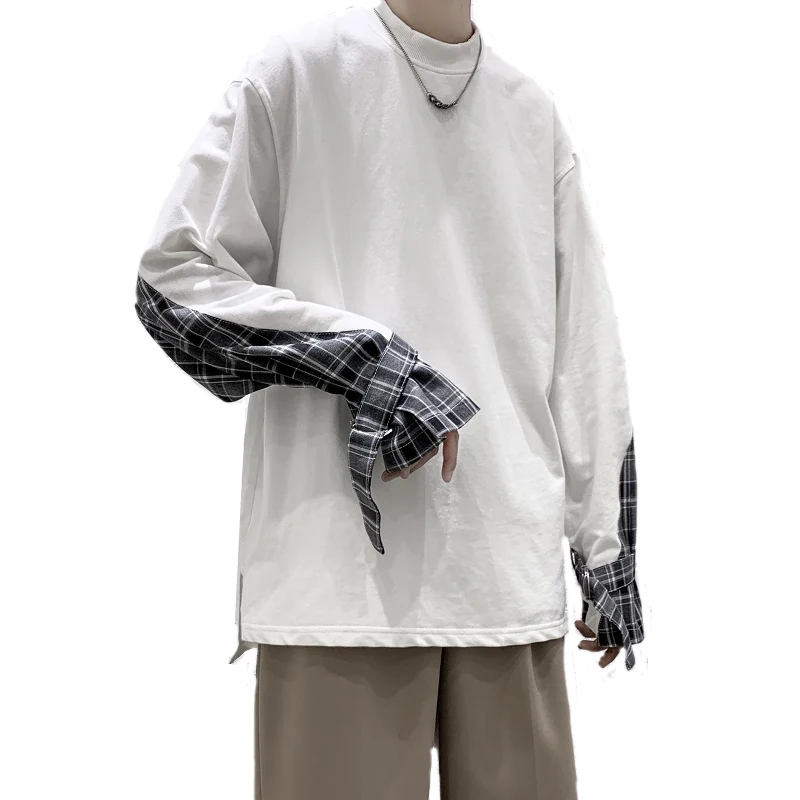 Осенние клетчатые толстовки для мужчин Модная хлопковая Повседневная Толстовка