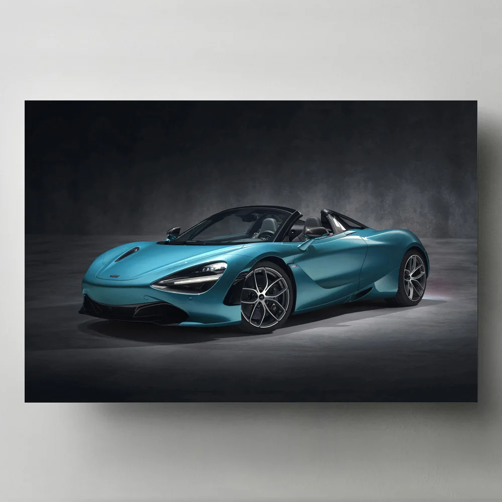 Mclaren 720s Spider Aqua Side View кабриолета постеры и принты суперкабриолета настенная