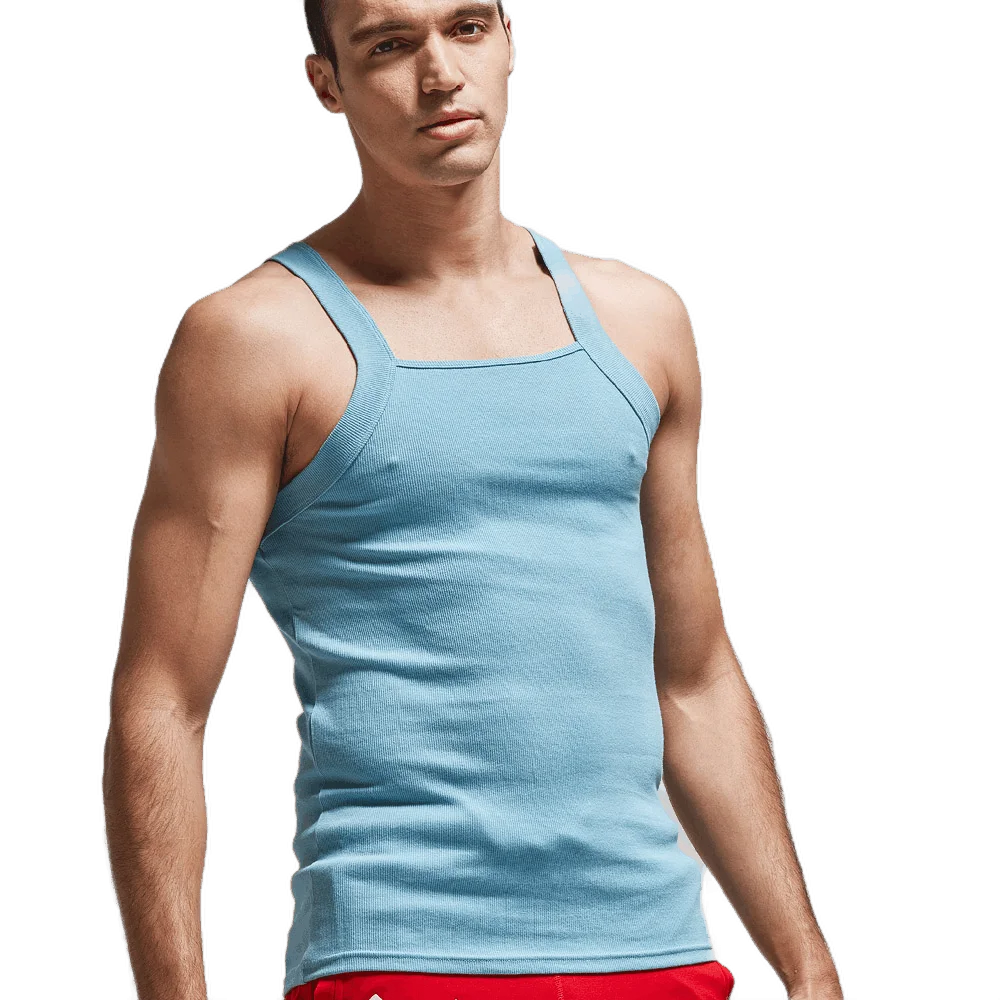 Майка мужская хлопковая пикантная одежда для геев модная жилетка без рукавов