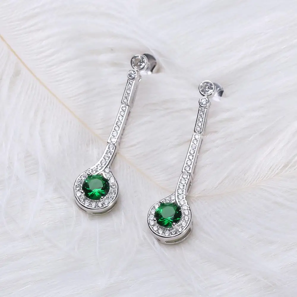 ORSA JEWELS женское серебряное ожерелье из натуральной 925 пробы, имитирующее круглый нано изумруд AAA Блестящий CZ кулон, Женские Ювелирные изделия VSN03