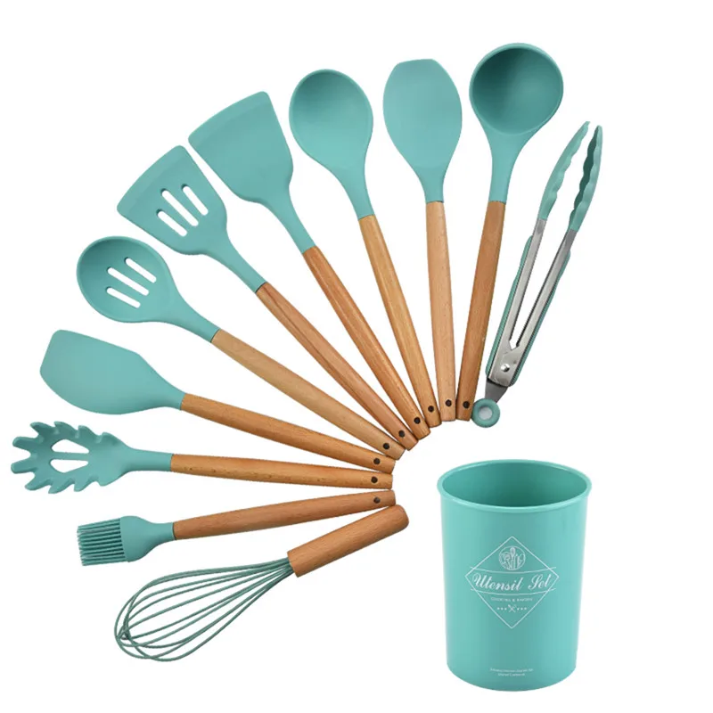

Silicone Kitchenware Set Heat-resistant Kitchen Nonstick Cookware 11pcs/set Kitchen Cooking Accessories Baking Tool Set
