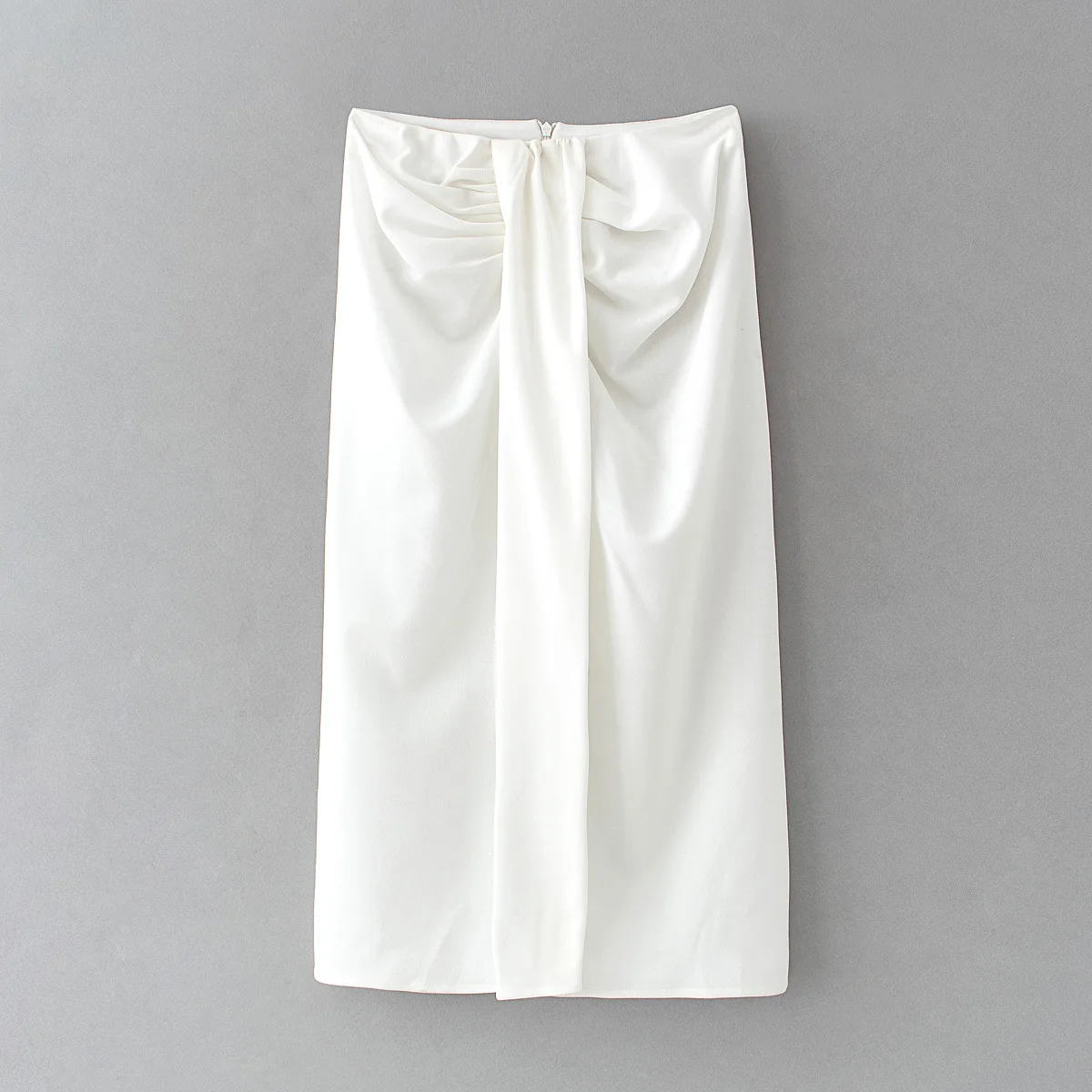 Slid white midi skirts for women autumn winter straight slit long elegant female office lady skirt faldas 2022 | Женская одежда