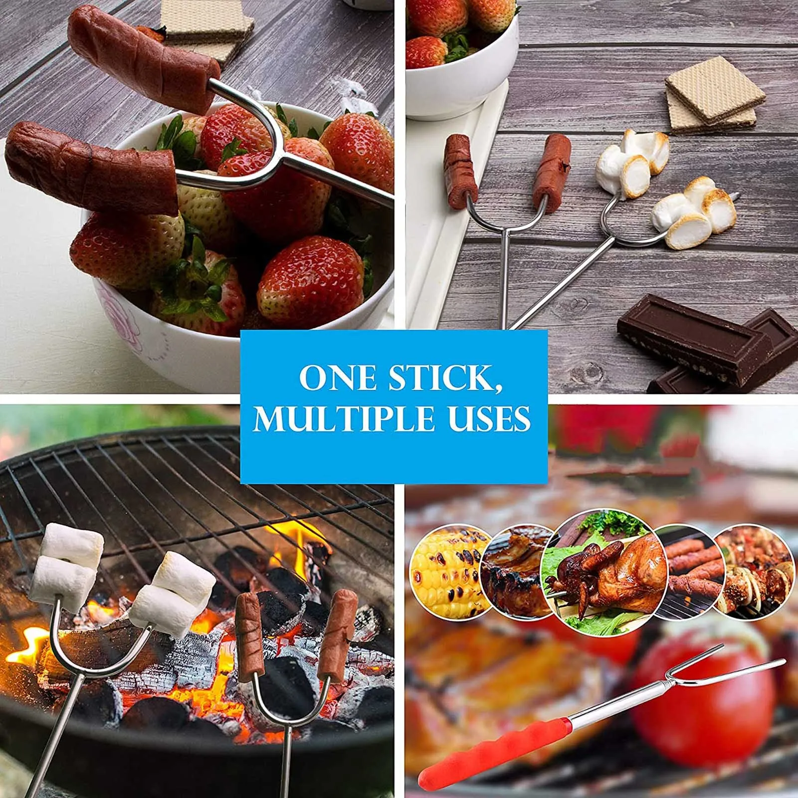 Посуда Для Фруктов 4 шт. Нержавеющая сталь мясо гриль барбекю вилка десертная