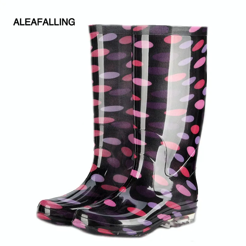Сапоги Aleafalling женские резиновые теплые водонепроницаемые сапоги из ПВХ до