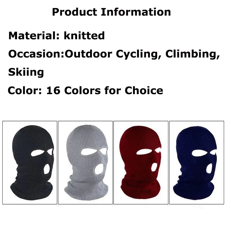mens skully hat Full Face Cover Ski Mask Hat 3 Holes Balaclava Army Tactical CS Windproof Knit Beanies Bonnet Winter Warm Unisex Caps designer skully hat
