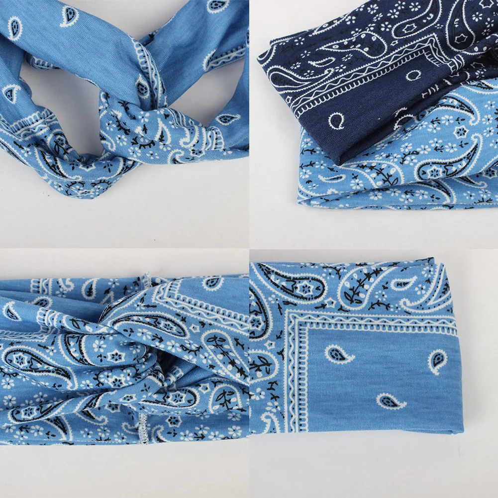 

Bohemia Wide Hair Ribbon Headband Cross Knotted Floral Printed Elastic Hair Bands Turban Women Casual Yoga Sport Hair Accessory