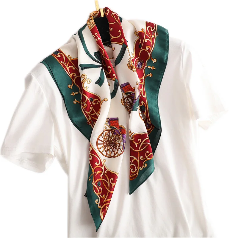 

2020 Luxury Brand New Spring Summer Retro scarf women Female Printed Fashion Hair Band Gauze Bag Ms. silk scarves pashmina