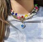 Креативные бусины-подвески Инь Янь, барочный пресноводный жемчуг, Сплетница, смайлик, голубой цепочка с кубиком, цепочка из нержавеющей стали