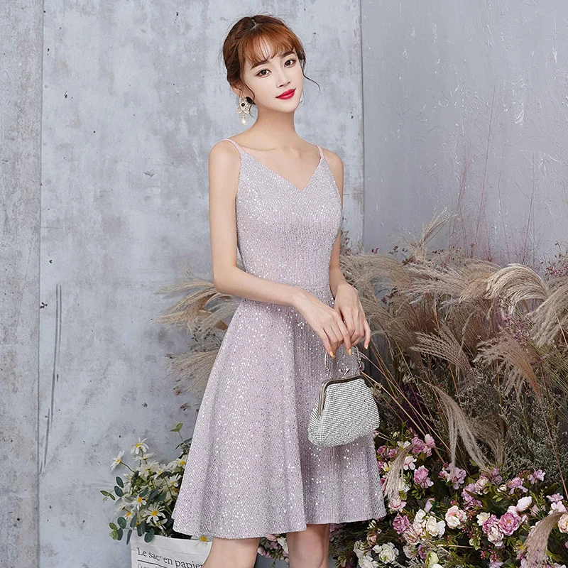 Многоцветный Горячие продажи Коктейльные Вечерние платья Короткие Vestido de Festa Мини сексуальное платье с аппликацией v-образным вырезом бисером жемчуг - Цвет: Многоцветный