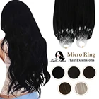 Накладные волосы Remy на микро-петлях с полным блеском, человеческие волосы с микро-кольцом, волосы Remy с микро-бусинами, человеческие волосы для наращивания