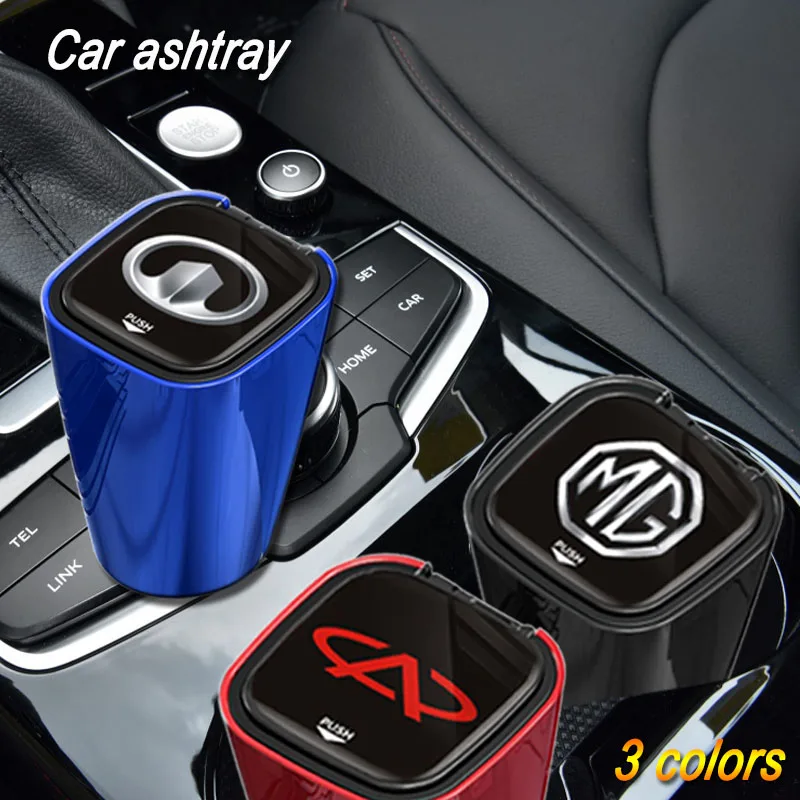 

1pcs LED Light Car Ashtray Cigarette Cylinder Retardant Holder Box for Changan Plus Cs55 Cs35 Hunter Alsvin 2021 Car Accessories