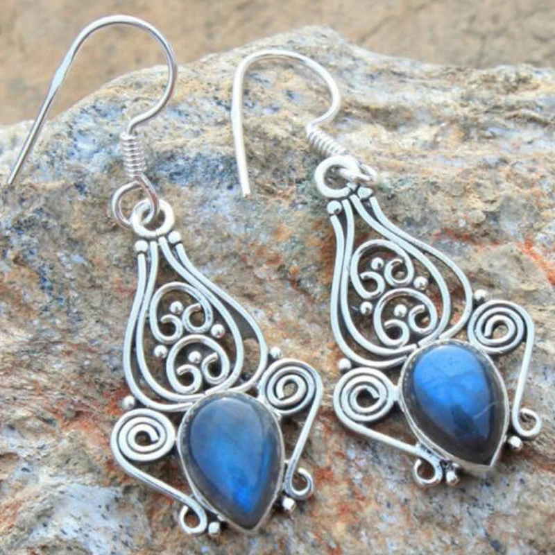 SHUANGR Boho Этнические каучук зеленого цвета Камень Висячие серьги для женщин Индийский Племенной Винтаж Серьги pendientes mujer moda
