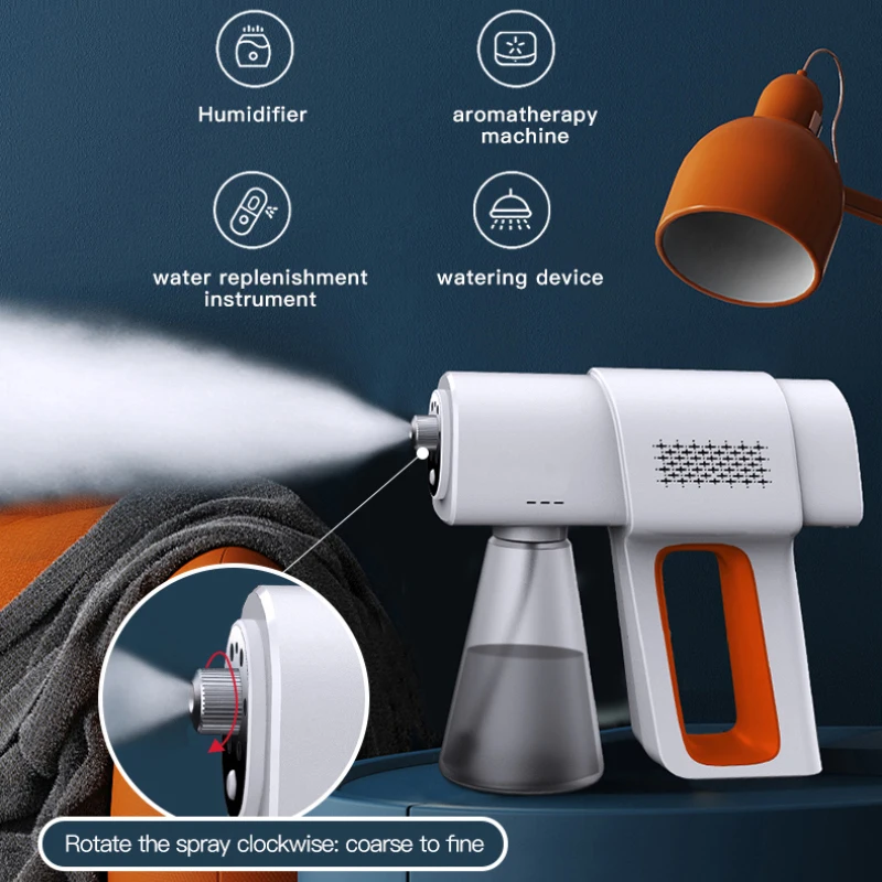 

380ml Wireless Disinfection Sprayer Handheld Portable Rechargeable Nano Atomizer Home Disinfection Steam Spray Gun Sprayers