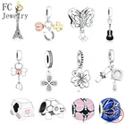 FC ювелирные изделия подходят оригинальные брендовые шармы браслет 925 серебро Париж Эйфелева башня подвесные бусины для женщин Валентина Berloque DIY