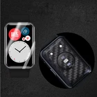 Наклейка из углеродного волокна, защитная пленка на заднюю панель, ТПУ, переднее стекло, защитная крышка экрана для Huawei Watch, подходит для защиты умных часов