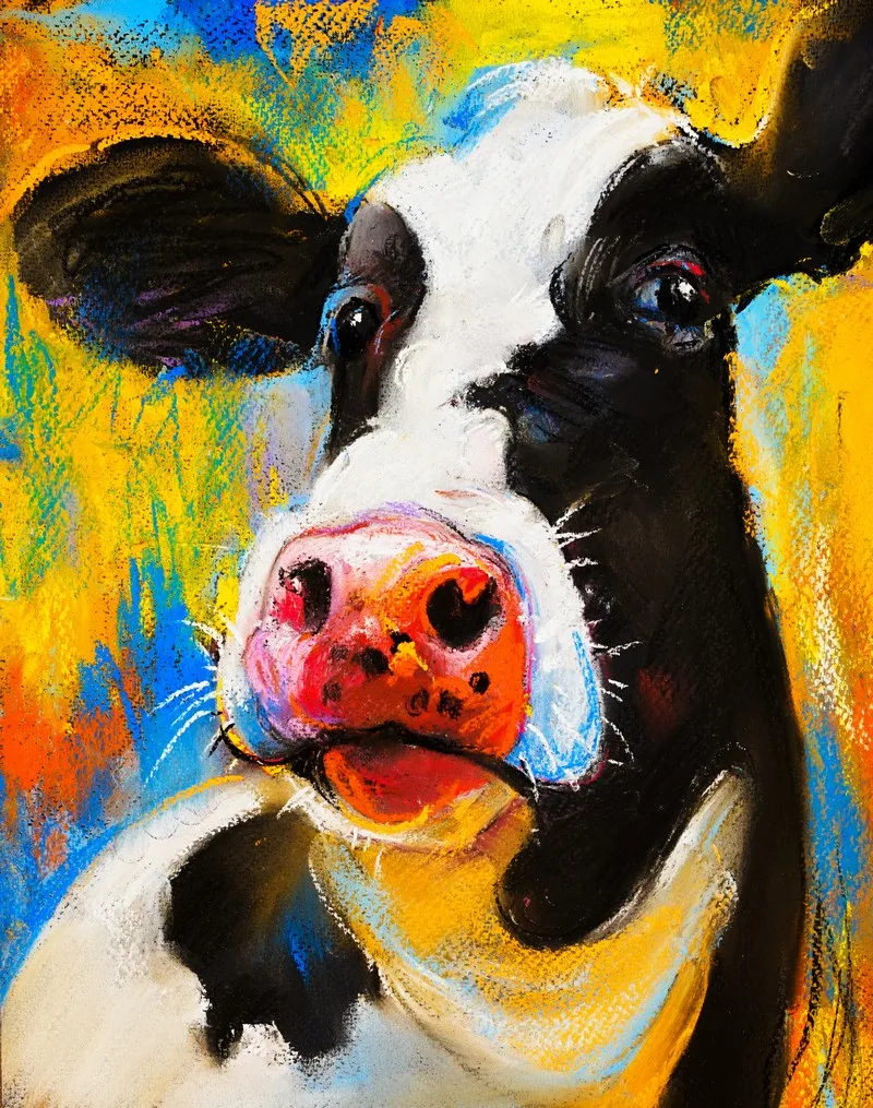 

JMINE Div 5D Colorful Cow Full Diamond Painting cross stitch kits art High Quality Animal 3D paint by diamonds