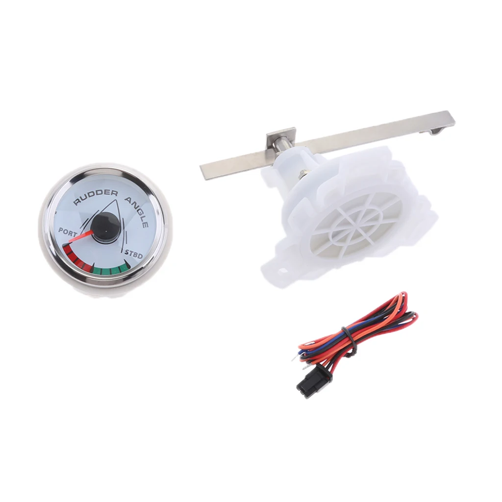 

52mm Marine Boat Rudder Angel Gauge 0-190ohm Chrome White 812-00051