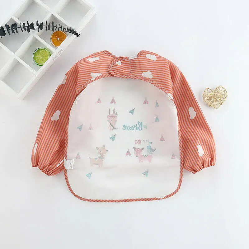 Baby Waterproof Apron Toddler Kids Boys Girls Long Sleeve Feeding Art Clothes Bib Smock Outerwear 1-3T | Детская одежда и обувь