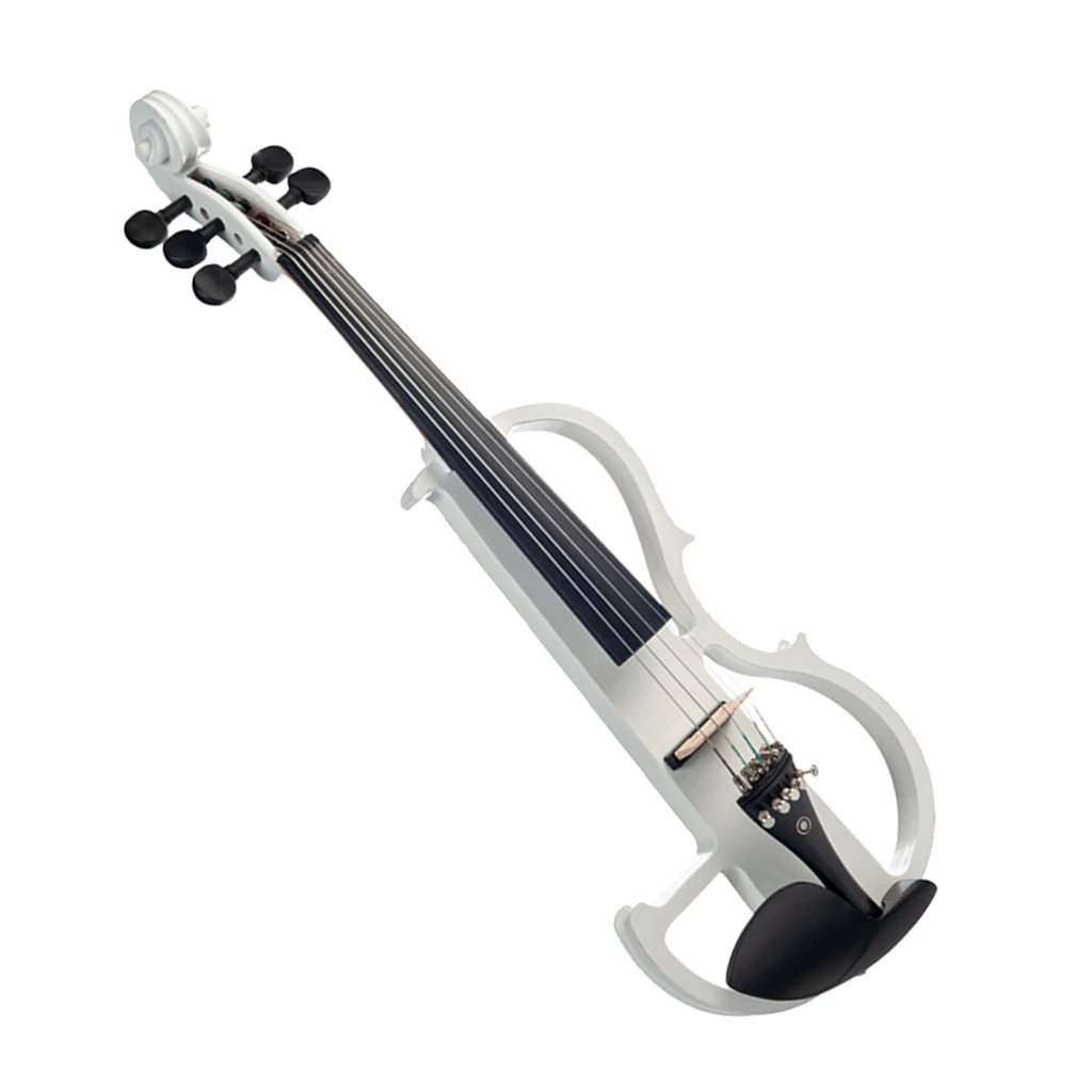 Деревянная 5-струнная электрическая скрипка с бантом чехол канифолью белые