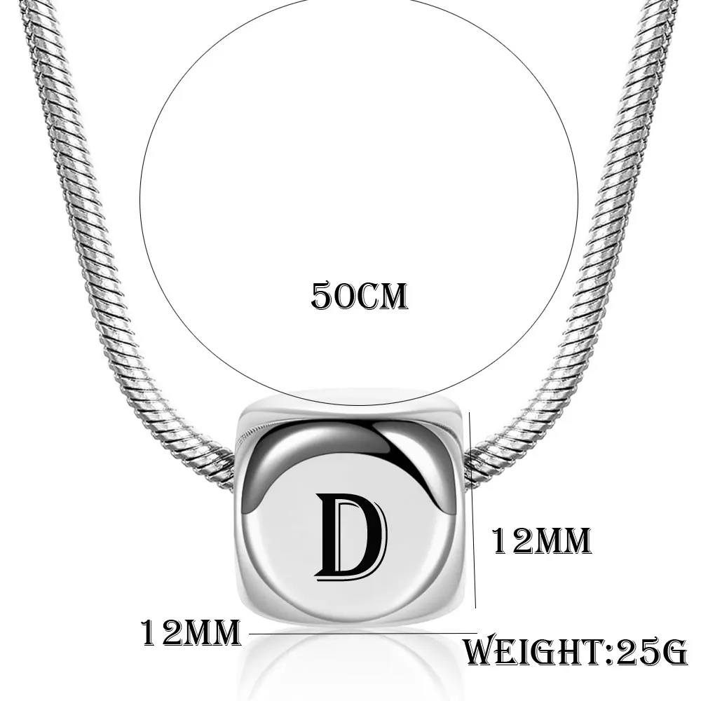 Ожерелье из нержавеющей стали с подвеской-буквой 50 см