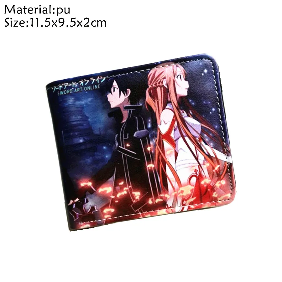 Sword Art Online SAO Kazuto кошелек аниме PU короткий двойной фото держатель для карт кошелек для мужчин и женщин на молнии карман для монет кожаный подарок