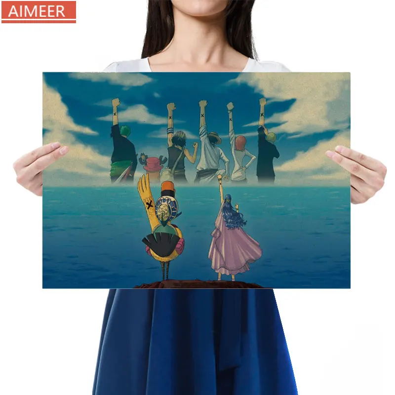 

AIMEER One Piece Boa·Hancock Snake Ji Classic Retro Anime Kraft Paper Poster Bar Home Decor Painting Core 52*36cm