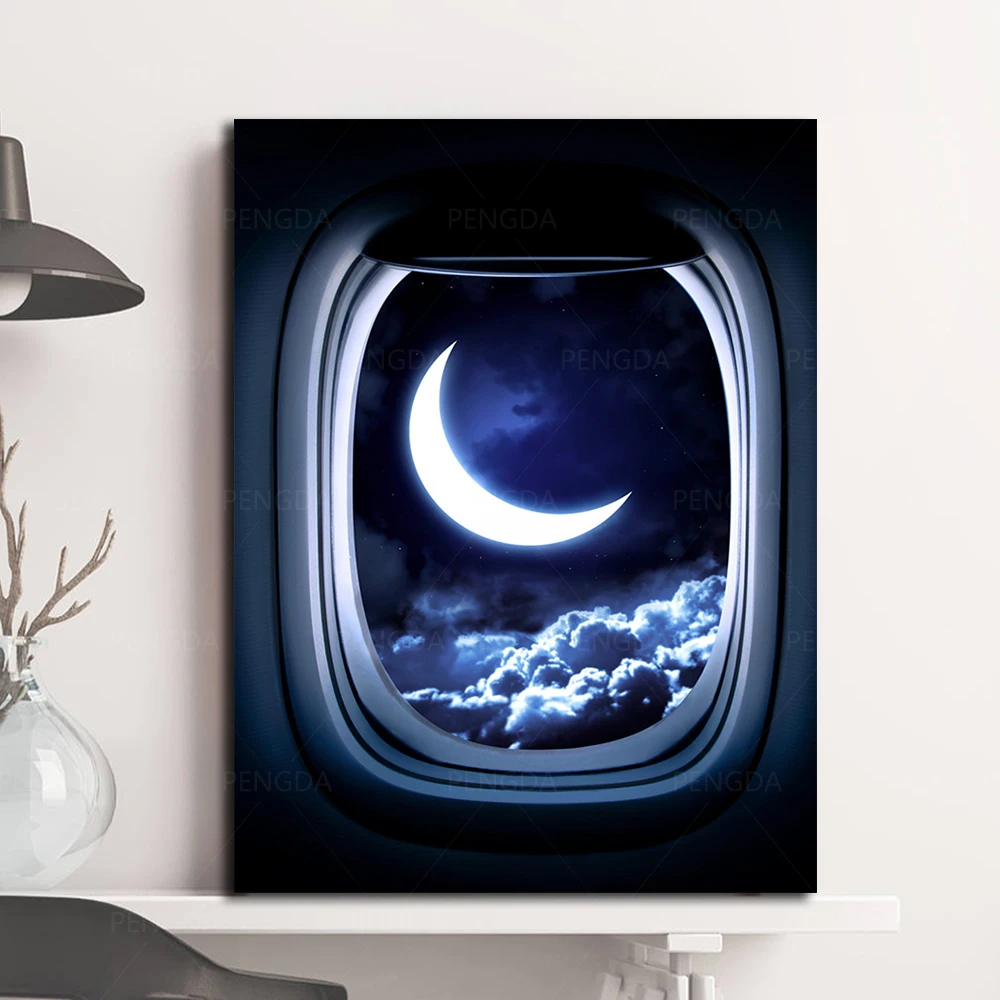 Холст HD Печать эстетический плакат астронавт домашний декор лунный свет Картина