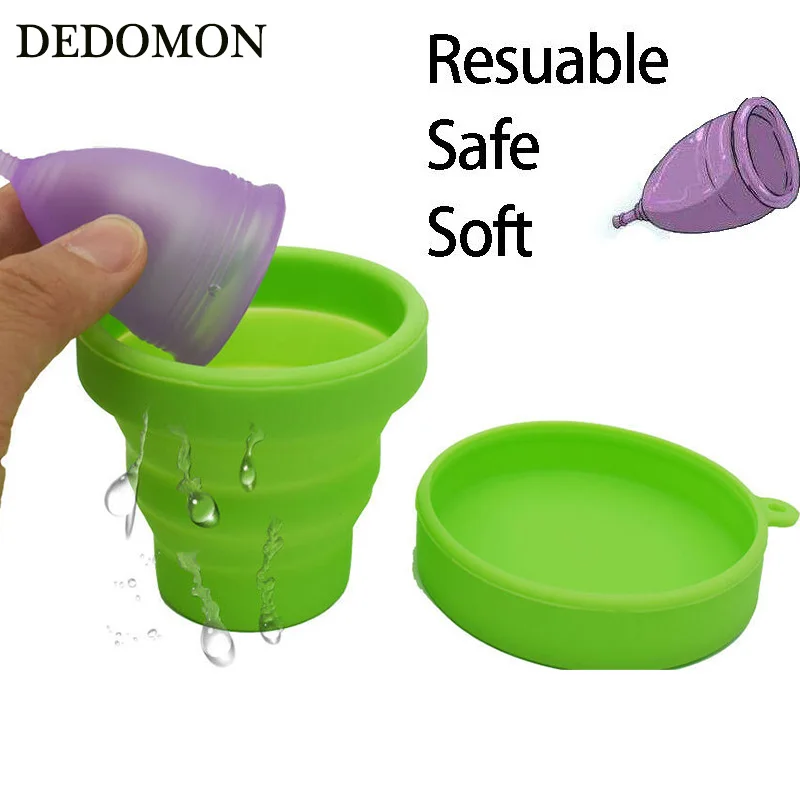 Менструальная стерилизационная чаша Складная силиконовая чашка Гибкая для