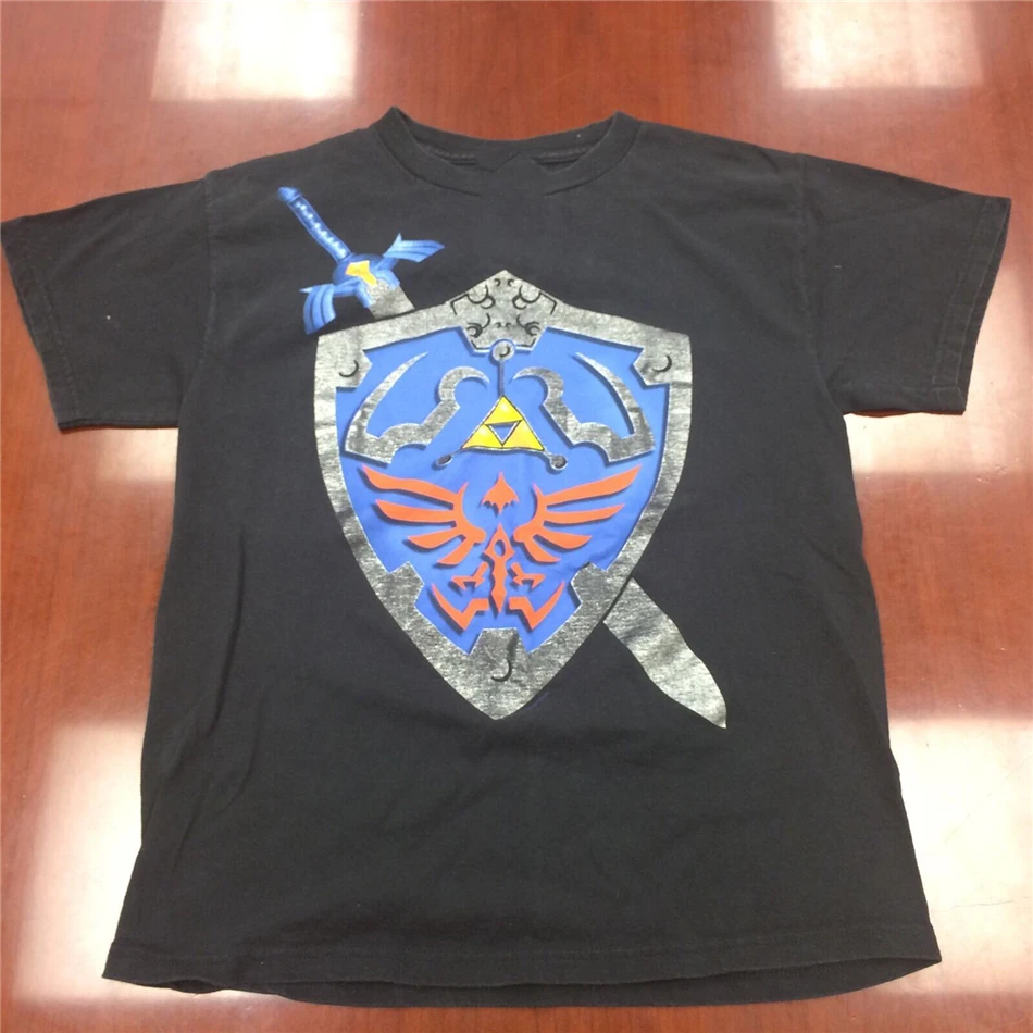 Легенда о Зельде Сумеречная принцесса игра футболка черный щит меч Средний
