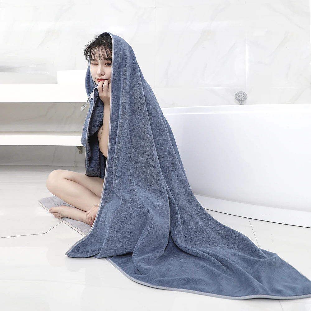 

Bath Towel Thicken Coral Velvet Towel Adult Soft Absorbent Superfine Fiber Towel Men Women 90x160cm Large Bath Take Bath Towel
