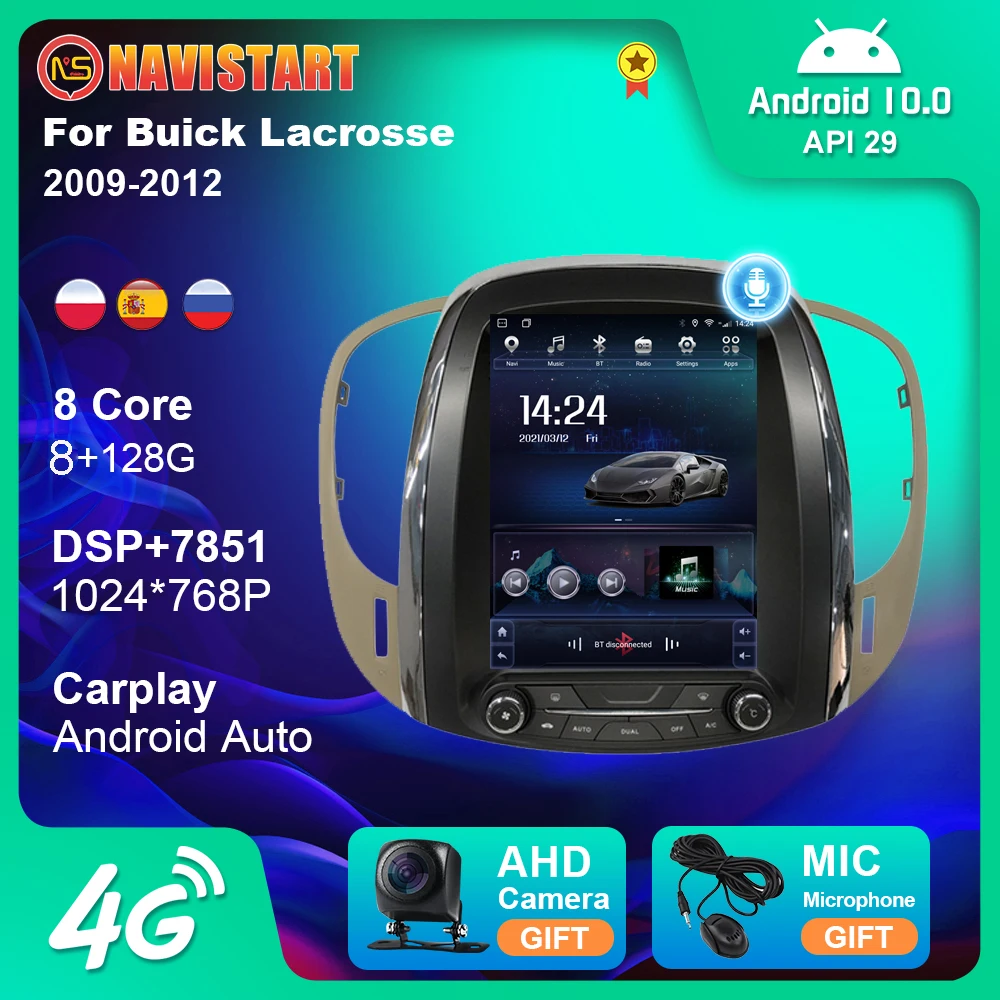 

2 Din Android 10 для Buick Lacrosse 2009-2012 автомобильное радио, мультимедийный видеоплеер, GPS-навигация, автомобильное стерео 9,7 дюймов, головное устройств...
