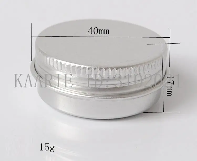 

15g 40*17mm refillable empty round aluminum metal tin cans bottle with lids , cosmetic cream container box aluminum jar